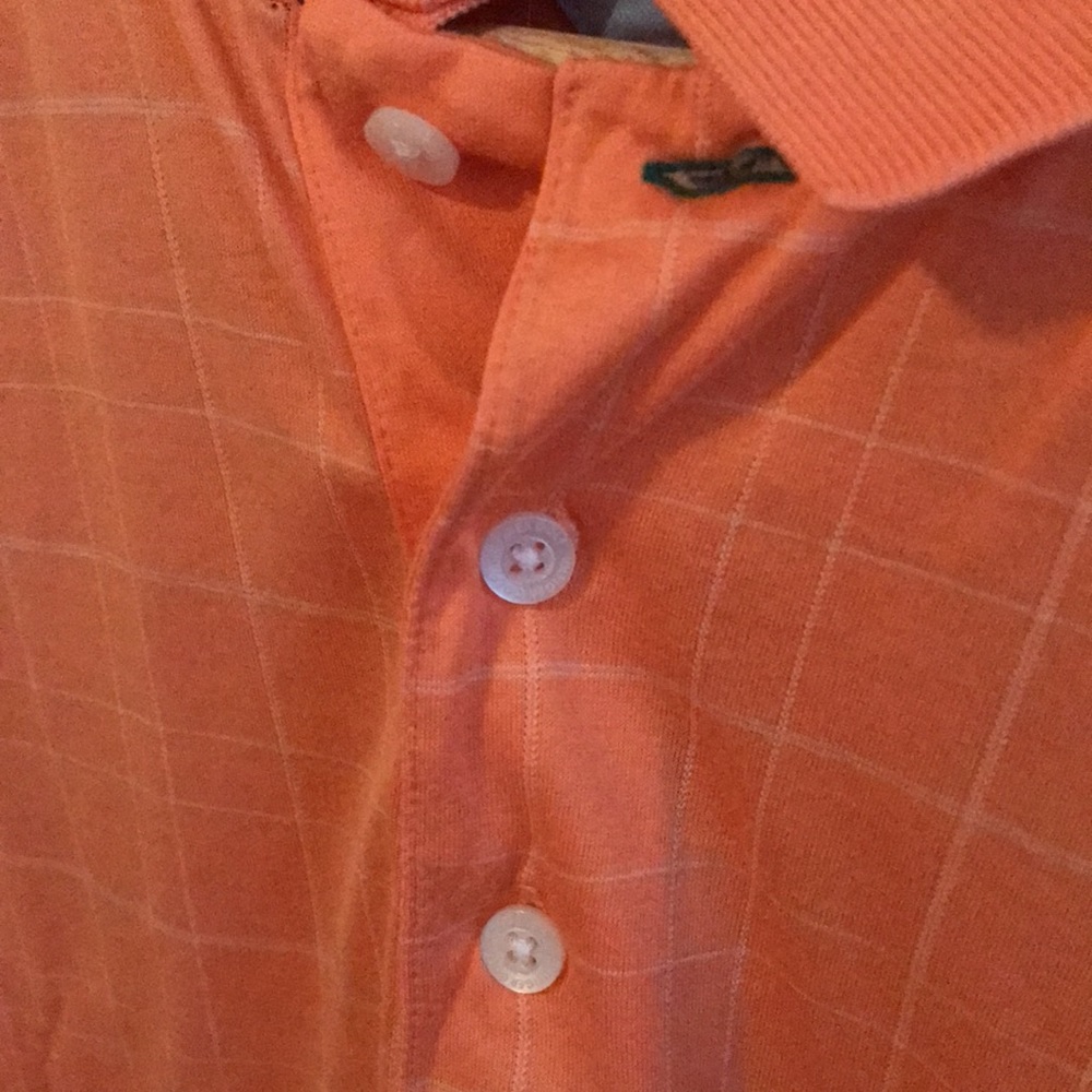 Orange and White Checked Tommy Hilfiger Golf Polo Size Large - Picture 6 of 9